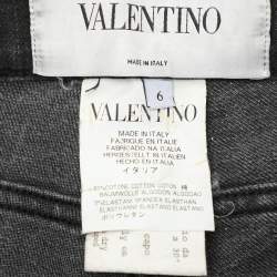 Pre Owned Valentino Black Denim Petale Jeans S