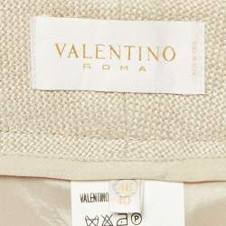 Valentino Beige Linen Fringed Trousers L