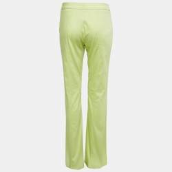 Pre Owned Valentino Green Cotton Straight Leg Trousers S