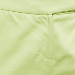 Pre Owned Valentino Green Cotton Straight Leg Trousers S