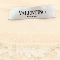 Valentino Cream Lace Knit Fabric Sweater L