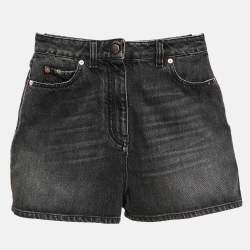 Valentino Black Distressed Denim Shorts M 
