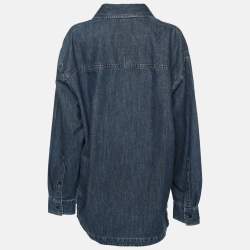 Pre Owned Valentino Blue Denim Long Sleeve Shirt L
