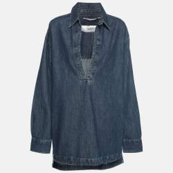 Pre Owned Valentino Blue Denim Long Sleeve Shirt L