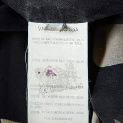 Pre Owned Valentino Black Polka Dot Print Silk Asymmetric Dress L