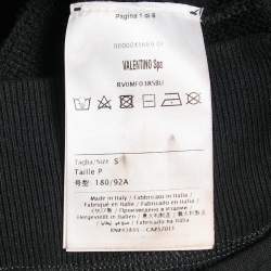 Pre Owned Valentino Black Logo Print Cotton Hooded Sweatshirt S