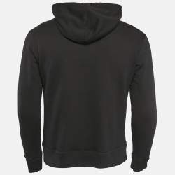 Pre Owned Valentino Black Logo Print Cotton Hooded Sweatshirt S