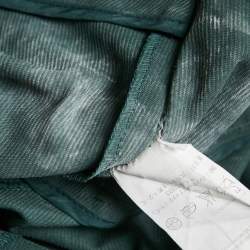 Valentino Green Cotton Gabardine Buckle Detail Wide-Leg Trousers L