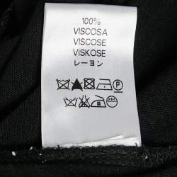 Pre Owned Valentino T-Shirt Couture Black Floral Applique Tulle Trim Jersey Sleeveless T-Shirt M