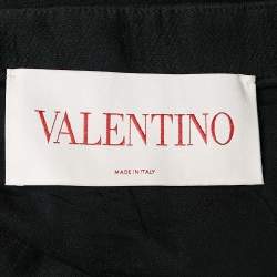 Pre Owned Valentino Black Wool Blend Halter Mini Dress L