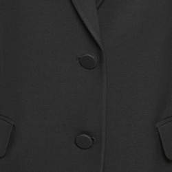 Pre Owned Valentino Black Wool Blend Lace Trim Detail Blazer M