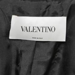 Pre Owned Valentino Black Wool Blend Lace Trim Detail Blazer M