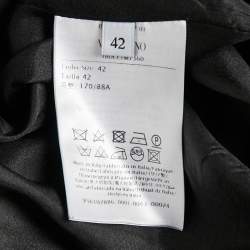 Pre Owned Valentino Black Wool Blend Lace Trim Detail Blazer M