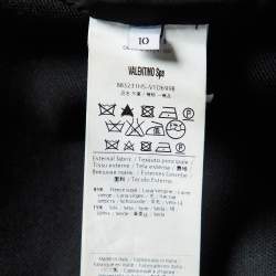 Pre Owned Valentino Black Textured Wool Zip-Up Jacket L