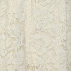Pre Owned Valentino Cream Lace Wide Leg Trouser XS