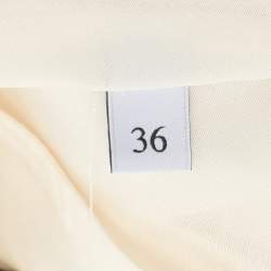 Pre Owned Valentino Cream Lace Wide Leg Trouser XS
