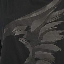 Valentino Black Eagle Print Jersey Cap Sleeve T-Shirt L