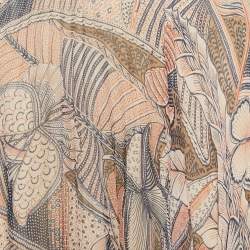 Pre Owned Valentino Beige Butterfly Print Silk Pleated Maxi Skirt M