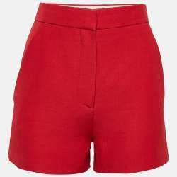 Valentino Red Wool Shorts S