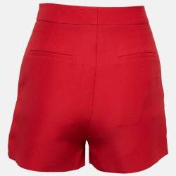 Valentino Red Wool Shorts S