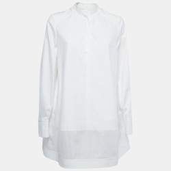 Pre Owned Valentino Le Blanc White Cotton Tie Detail Mini Shift Dress M