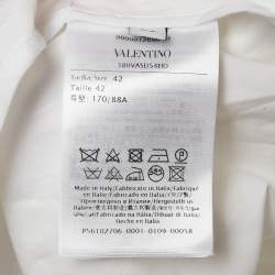 Pre Owned Valentino Le Blanc White Cotton Tie Detail Mini Shift Dress M
