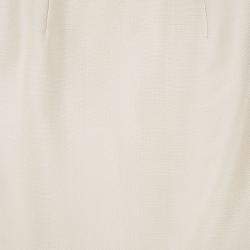 Pre Owned Valentino Beige Silk Pencil Skirt M