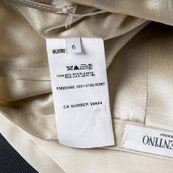 Pre Owned Valentino Beige Silk Pencil Skirt M