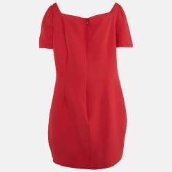 Pre Owned Valentino Red Crepe Mini Dress XXL