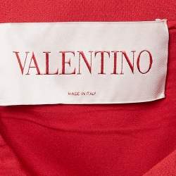 Pre Owned Valentino Red Crepe Mini Dress XXL