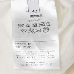 Valentino White Cotton Flounce Maxi Skirt M
