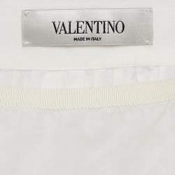 Valentino White Cotton Flounce Maxi Skirt M