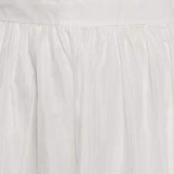 Valentino White Cotton Flounce Maxi Skirt M