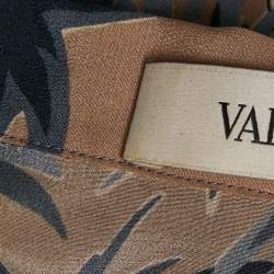 Valentino Brown/Grey Hawaiian Print Silk Crepe Short Sleeve Shirt M 