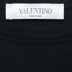 Valentino Black Cotton Feather Trimmed Tunic Top XS