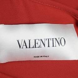 Valentino Red Silk Full Sleeve Jumpsuit M