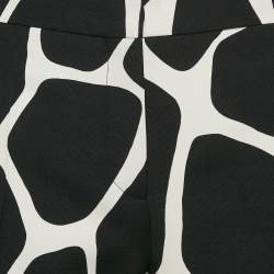 Pre Owned Valentino Black/White Printed Wool Blend Wide Leg Pants M
