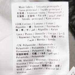 Valentino White Logo Print Cotton Knit and Lace Flared Midi Dress M