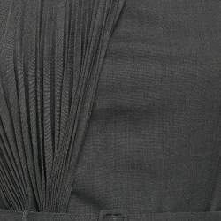 Valentino Dark Grey Wool Blend Pleated Sleeveless Short Dress M