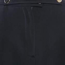 Pre Owned Valentino Navy Blue Silk Straight Leg Trousers M