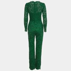 Valentino Green Lace Long Sleeve Jumpsuit S