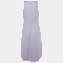 Pre Owned Valentino Light Purple Crepe Sleeveless Midi Dress M