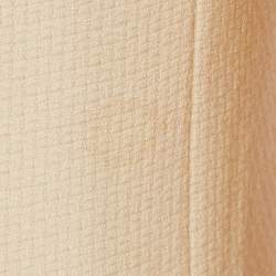 Pre Owned Valentino Vintage Cream Basket Weave Double Breasted Blazer M