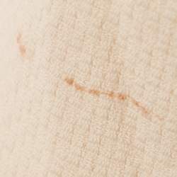 Pre Owned Valentino Vintage Cream Basket Weave Double Breasted Blazer M