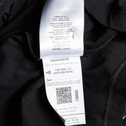 Pre Owned Valentino Black V Logo Embellished Cotton Ruched Waist T-Shirt M