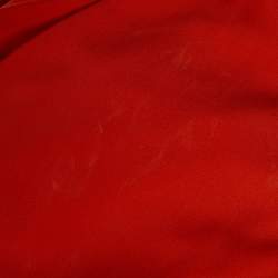 Pre Owned Valentino Orange Silk Crepe Tie-Up Detail Waist Maxi Dress M