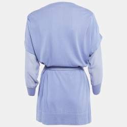 Valentino Light Purple Cotton Belted Open Cardigan M