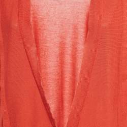 Valentino Red Cotton Blend Button Front Cardigan M