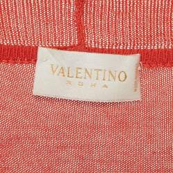 Valentino Red Cotton Blend Button Front Cardigan M