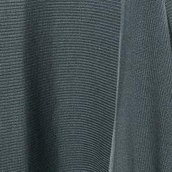 Valentino Grey Wool Rib Knit & Lace Trim Open Cardigan M
